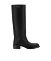 Prada Chunky Heel Boots In Multi