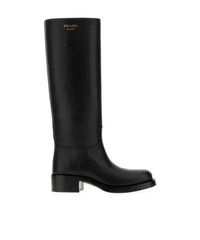 Prada Chunky Heel Boots In Multi