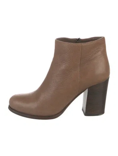 Pre-owned Prada Leather Boots In Neutral