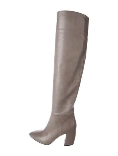 Pre-owned Prada Leather Boots In Neutrals