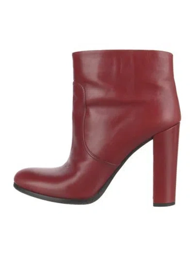 Pre-owned Prada Leather Boots In Red