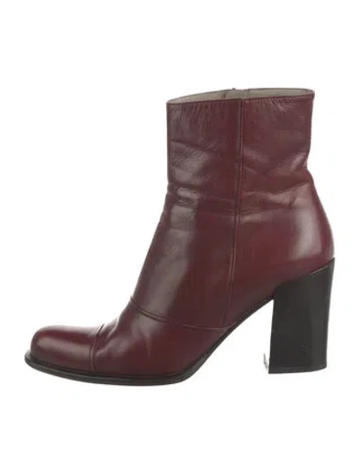 Pre-owned Prada Leather Boots In Red