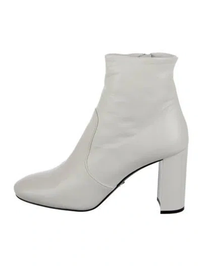 Pre-owned Prada Leather Boots In White