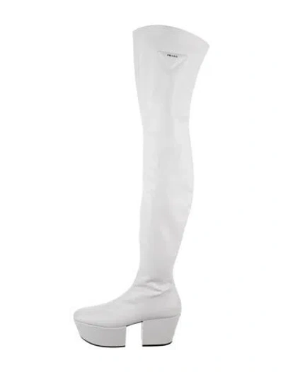 Pre-owned Prada Leather Boots In White