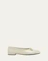 Prada Patent-leather Ballerina Flats In Avorio