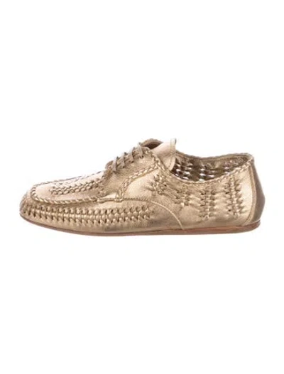 Pre-owned Prada Leather Braided Accents Oxfords