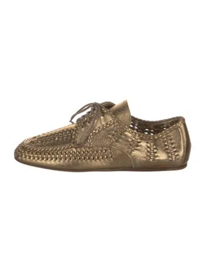 Pre-owned Prada Leather Braided Accents Oxfords