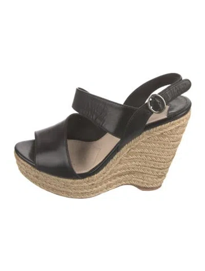 Pre-owned Prada Leather Braided Accents Slingback Pumps In Black