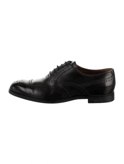 Pre-owned Prada Leather Brogues In Black