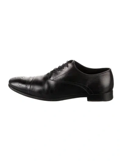 Pre-owned Prada Leather Brogues In Black