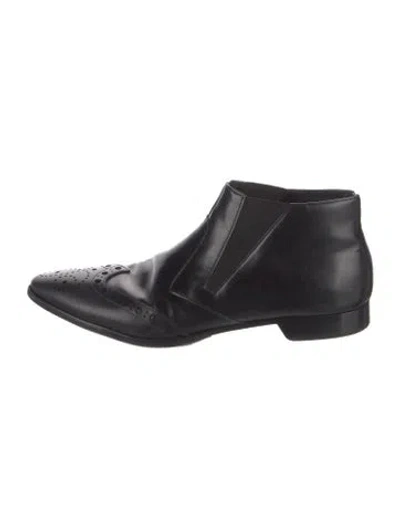 Pre-owned Prada Leather Brogues In Black