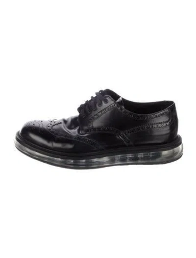 Pre-owned Prada Leather Brogues In Black