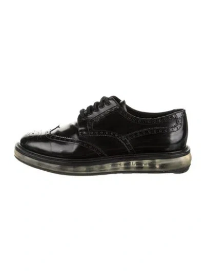 Pre-owned Prada Leather Brogues In Black