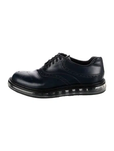 Pre-owned Prada Leather Brogues In Blue