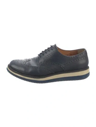 Pre-owned Prada Leather Brogues In Blue