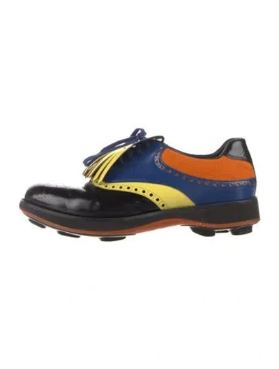 Pre-owned Prada Leather Brogues In Blue