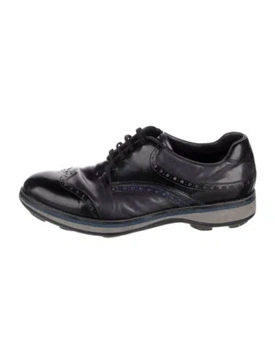 Pre-owned Prada Leather Brogues In Blue