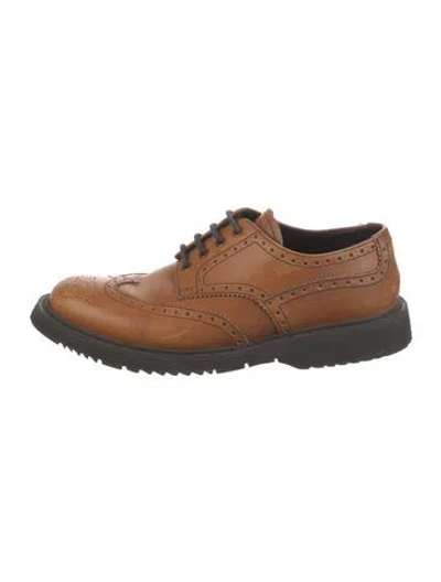 Pre-owned Prada Leather Brogues In Brown