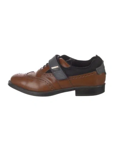 Pre-owned Prada Leather Brogues In Brown