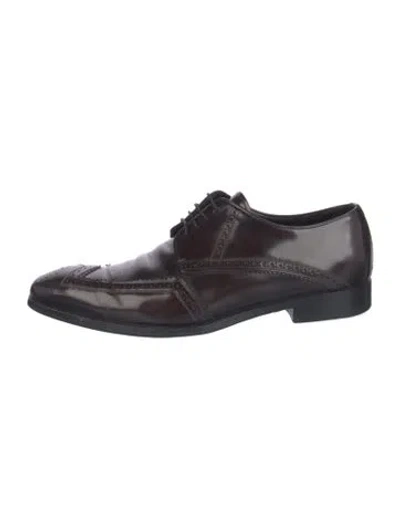 Pre-owned Prada Leather Brogues In Brown