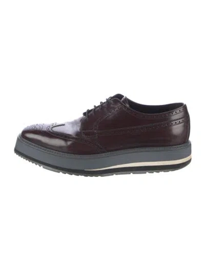 Pre-owned Prada Leather Brogues In Multicolor