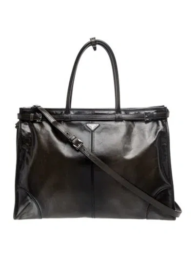 Pre-owned Prada Leather Bucket Bag In Green