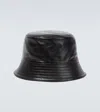 Prada Leather Bucket Hat In Nero