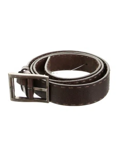 Pre-owned Prada Leather Buckle In Brown