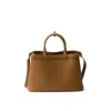 Prada Buckle Medium Leather Handbag With Double Belt In Brown