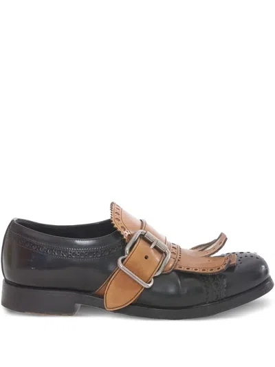 Pre-owned Prada Leather Buckled Loafers