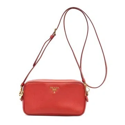 Pre-owned Prada Leather Camera Crossbody Null In Red