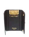 Prada Leather Card Case In Black