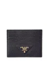 Prada Leather Card Case In Black