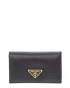 Prada Leather Card Case In Black