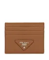 Prada Triangle Logo Leather Card Holder