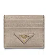 Prada Rectangular Card Holder In Neutral