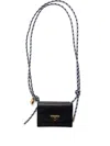 Prada Leather Card Holder In Black