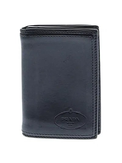 Pre-owned Prada Leather Card Holder In Black