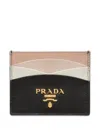 Prada Leather Card Holder In Black