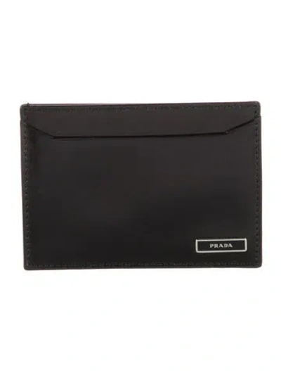 Pre-owned Prada Leather Card Holder In Black