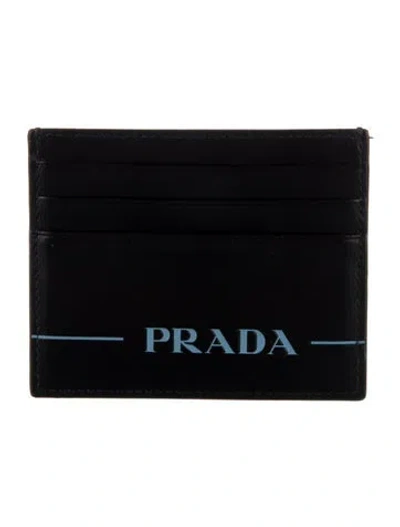Pre-owned Prada Leather Card Holder In Black