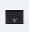 Prada Leather Card Holder In Black