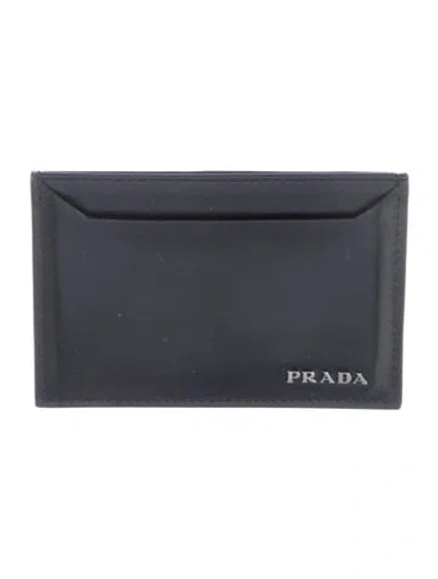 Pre-owned Prada Leather Card Holder In Black