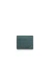 Prada Leather Card Holder In Blue