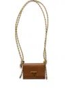 Prada Leather Card Holder In Brown