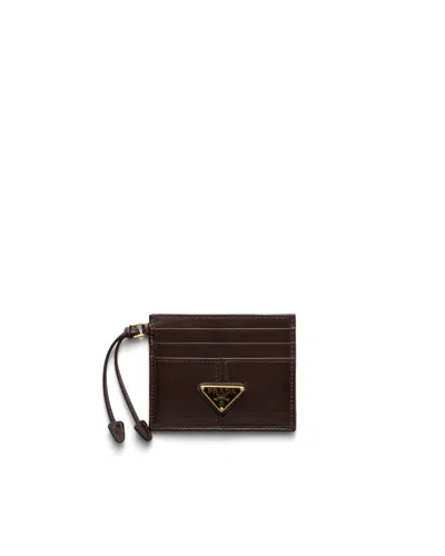 Prada Kartenetui Aus Leder In Brown