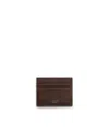 Prada Leather Card Holder In Brown