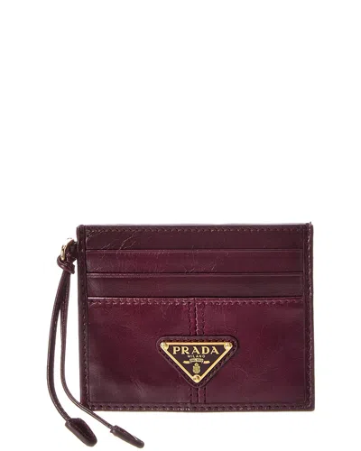 PRADA PRADA LEATHER CARD HOLDER