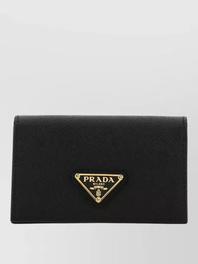 Prada Leather Card Holder Fold Over Design