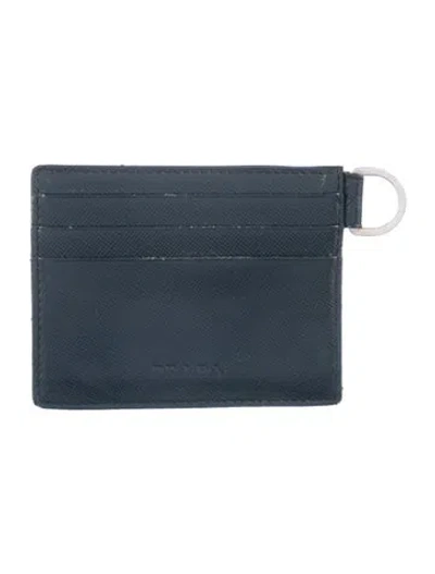 Pre-owned Prada Leather Card Holder In Green